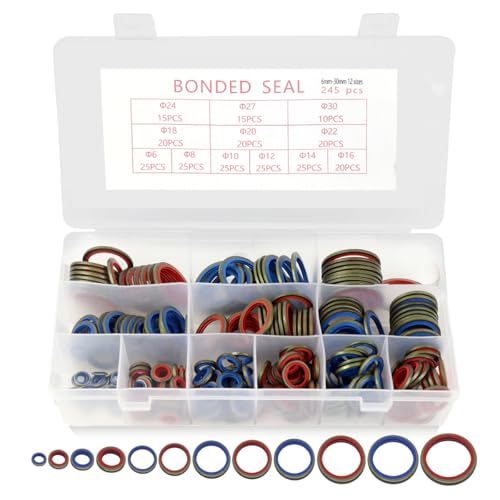 Serplex 245Pcs Sealing Washer Assorted 12 Sizes O Rings with Storage Box, O Ring Washer Gaskets Metric Rubber Rings Replacement O Rings for Automotive Plumbing Faucet Repair Serplex 245Pcs Sealing Washer Assorted 12 Sizes O Rings with Storage Box, O Ring Washer Gaskets Metric Rubber Rings Replacement O Rings for Automotive Plumbing Faucet Repair
